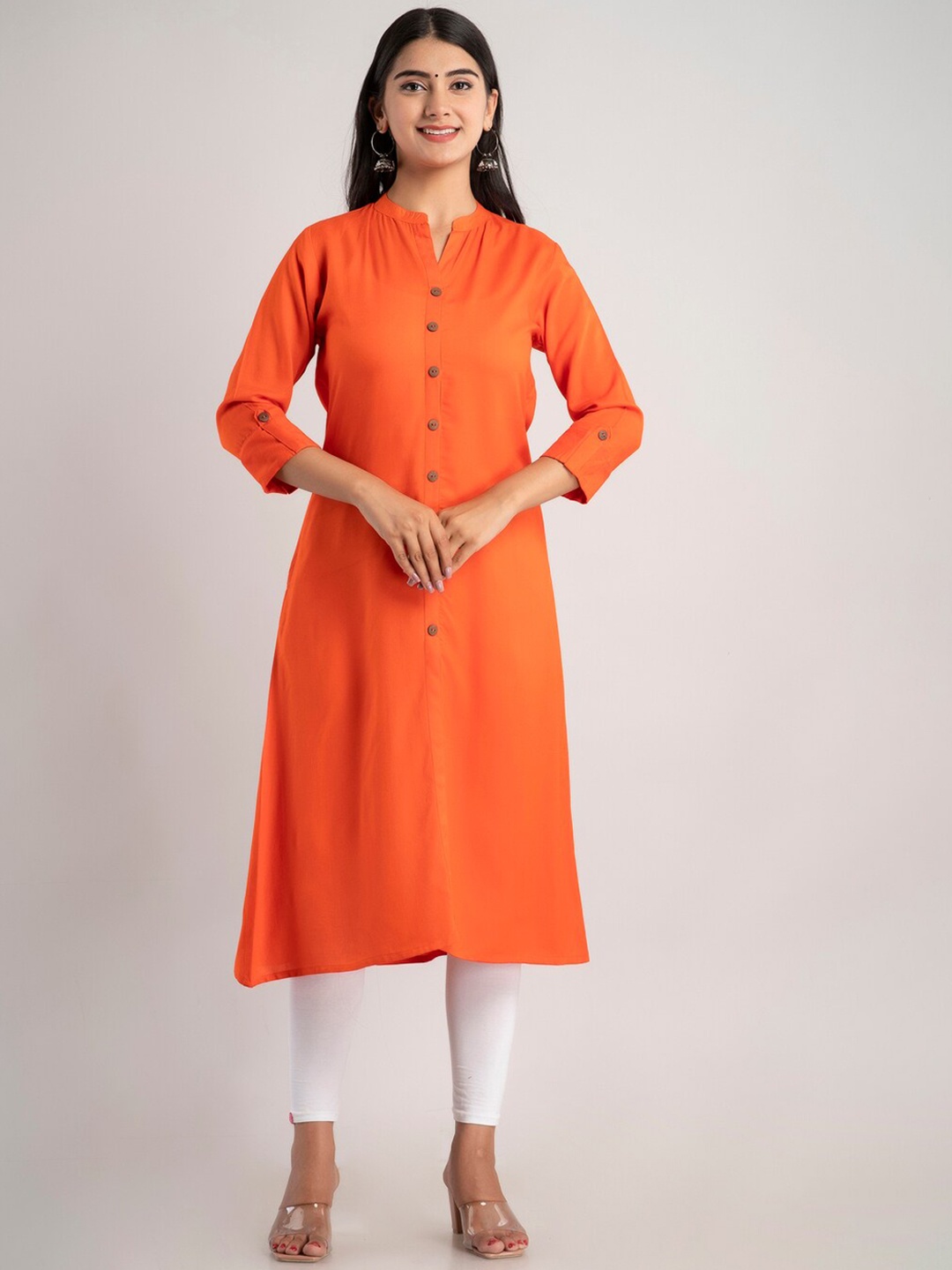 

MAUKA Women Orange Kurta