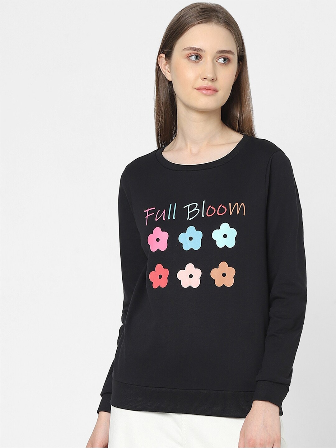 

Vero Moda Women Black Printed Sweatshirt