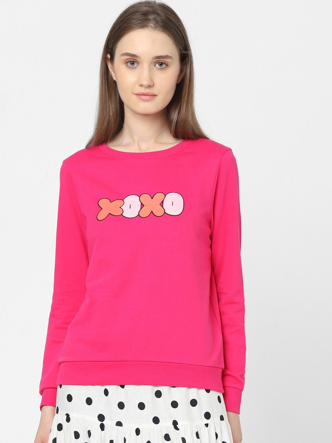 

Vero Moda Women Pink Printed Sweatshirt