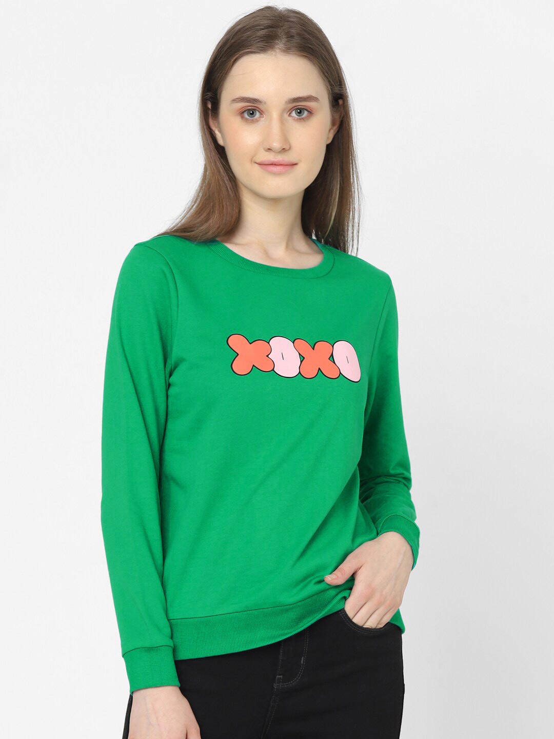 

Vero Moda Women Green Sweatshirt