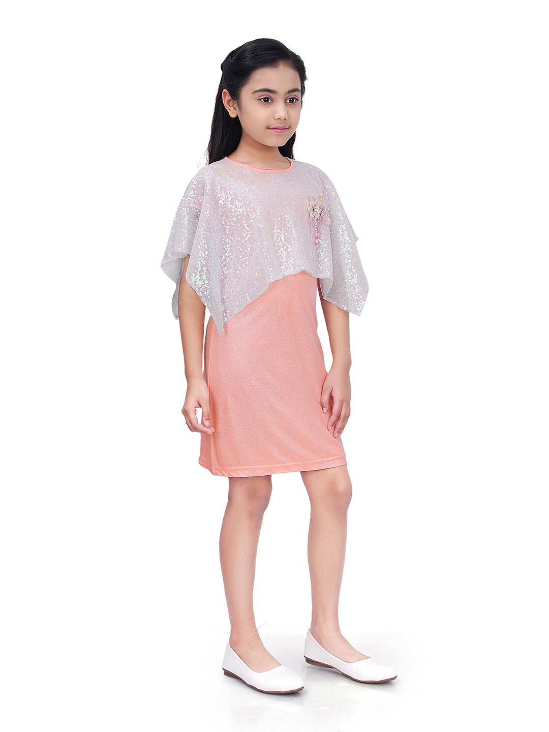 

Tiny Girl Peach-Coloured A-Line Dress