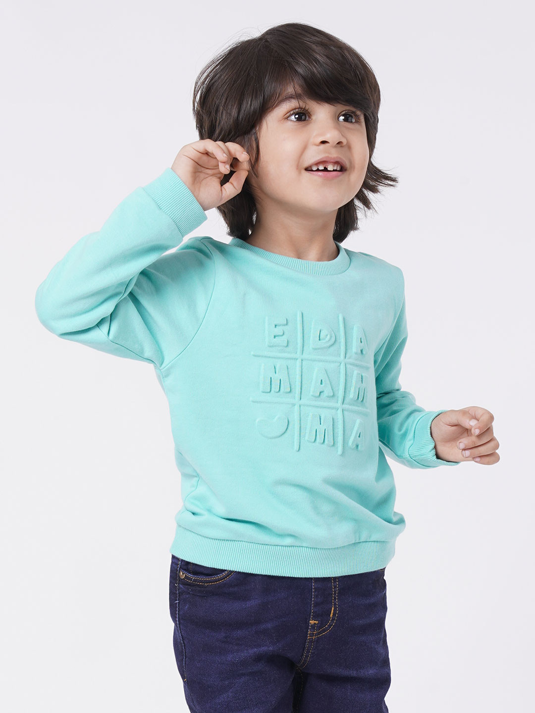 

Ed-a-Mamma Unisex Kids Blue Printed Sweatshirt