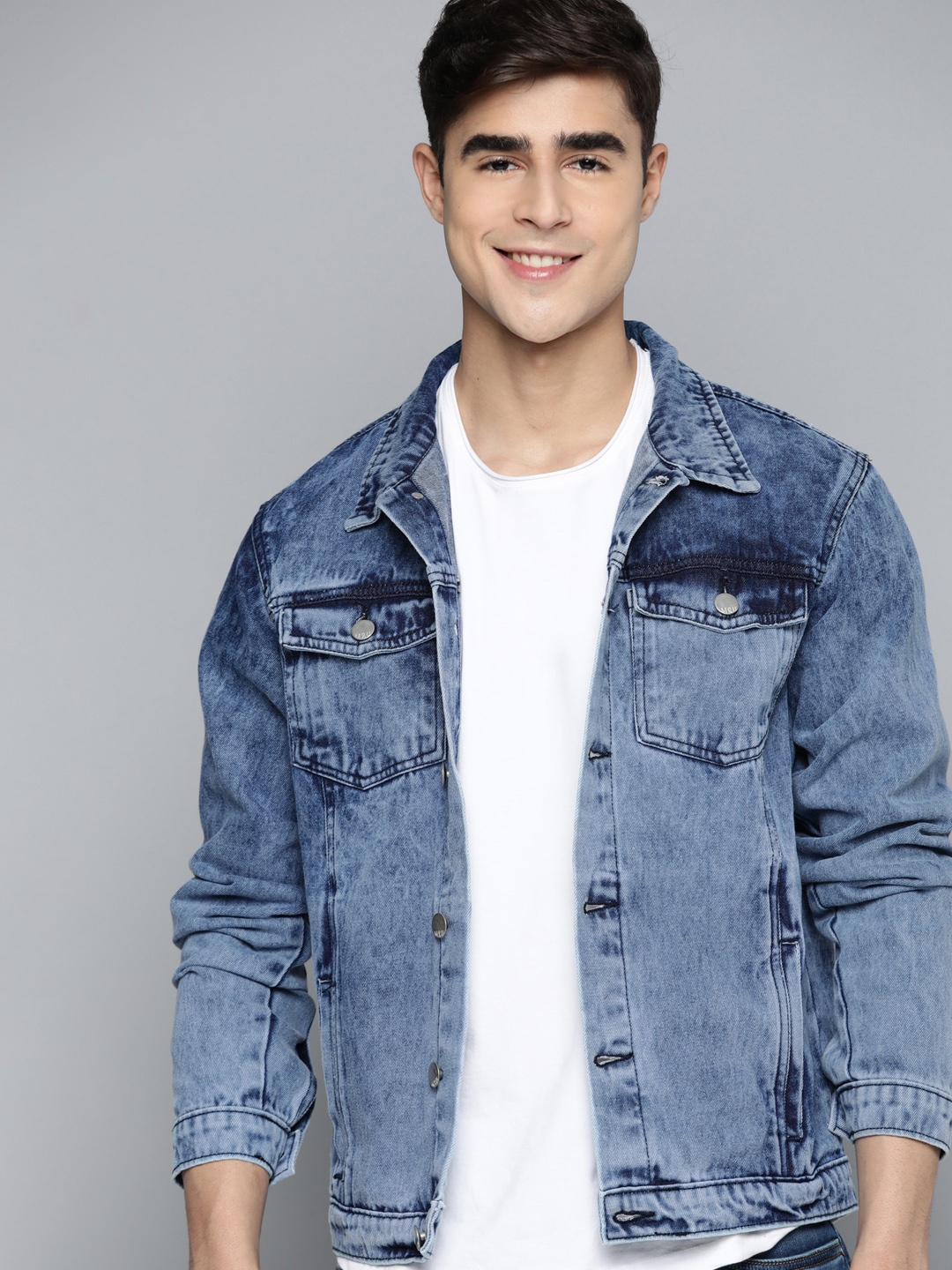 

Mast & Harbour Pure Cotton Denim Jacket, Blue