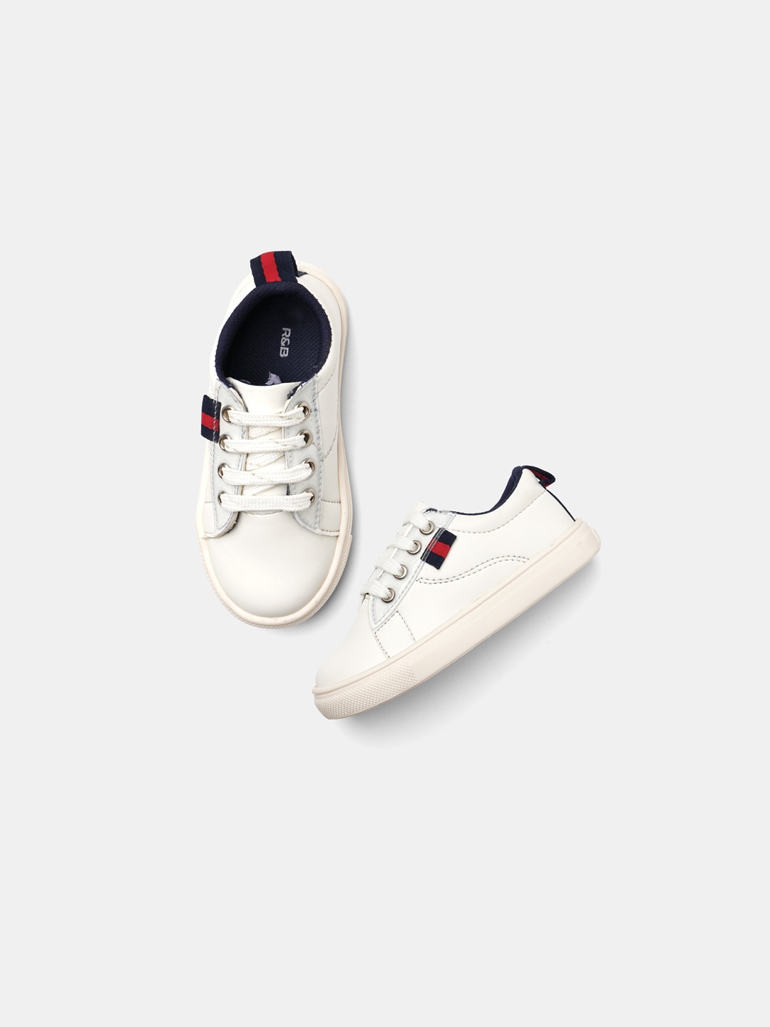 

R&B Boys White Colourblocked PU Sneakers