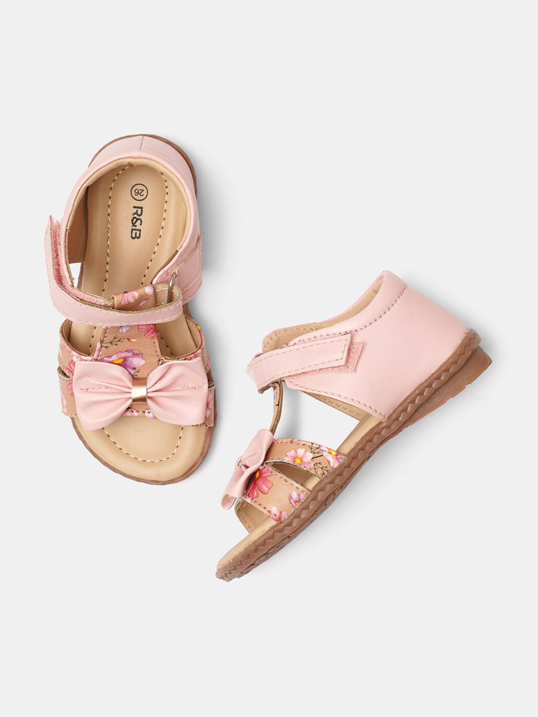 

R&B Girls Pink Printed Bows Flats