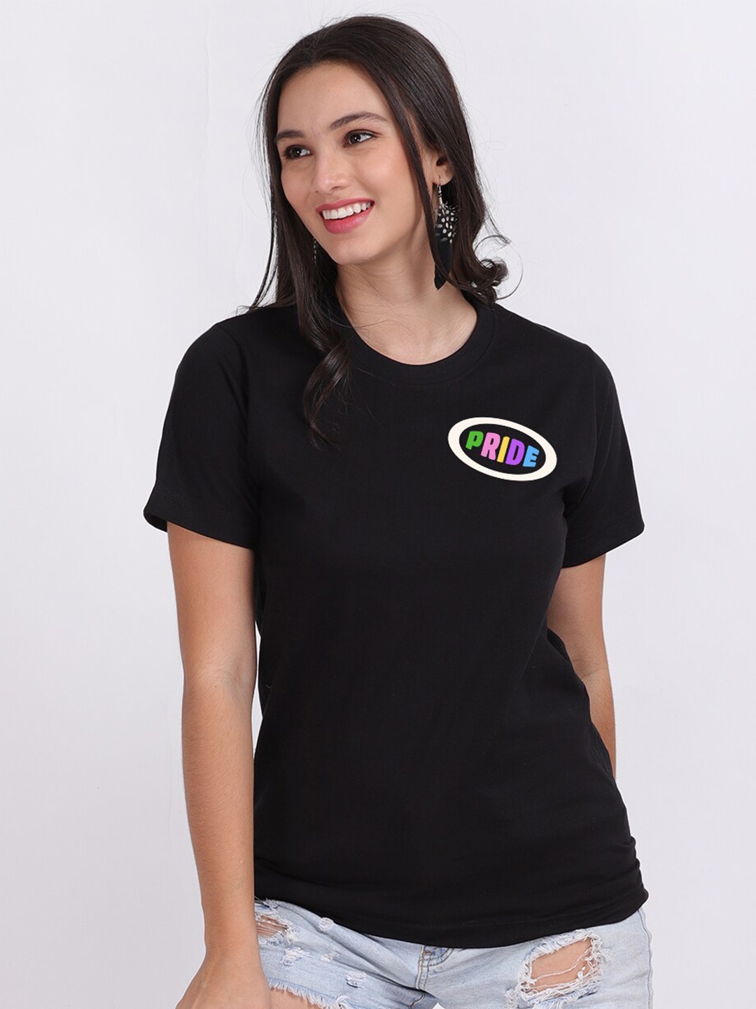 

Mad Over Print Women Black Pride T-shirt