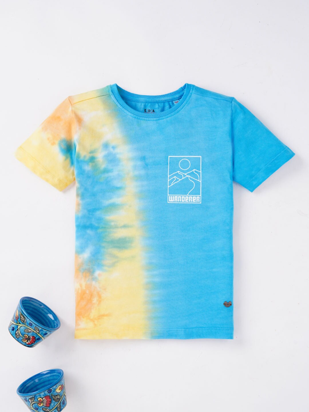 

Ed-a-Mamma Boys Blue Colourblocked T-shirt