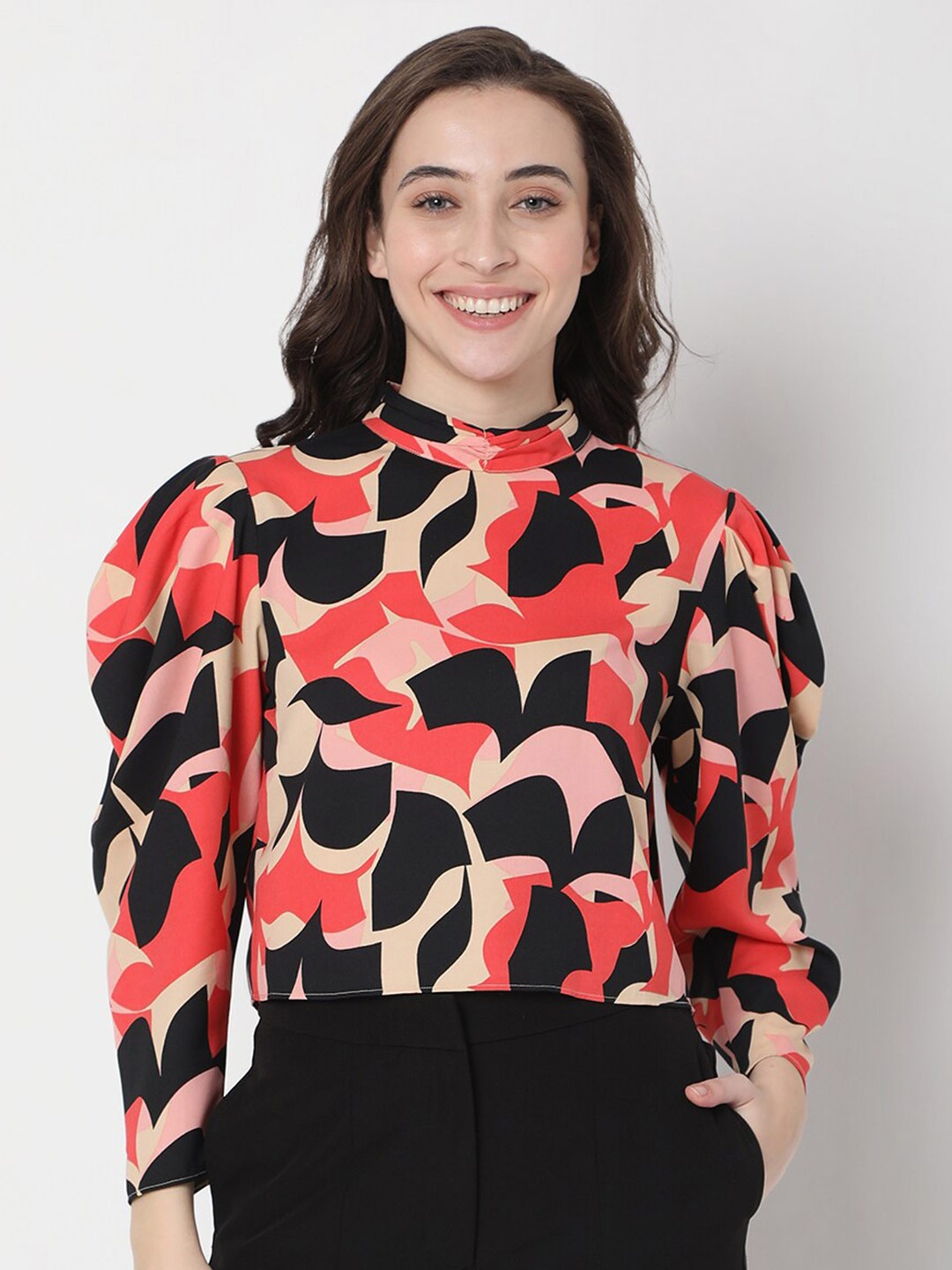 

Vero Moda Multicoloured Floral Print Keyhole Neck Top, Multi