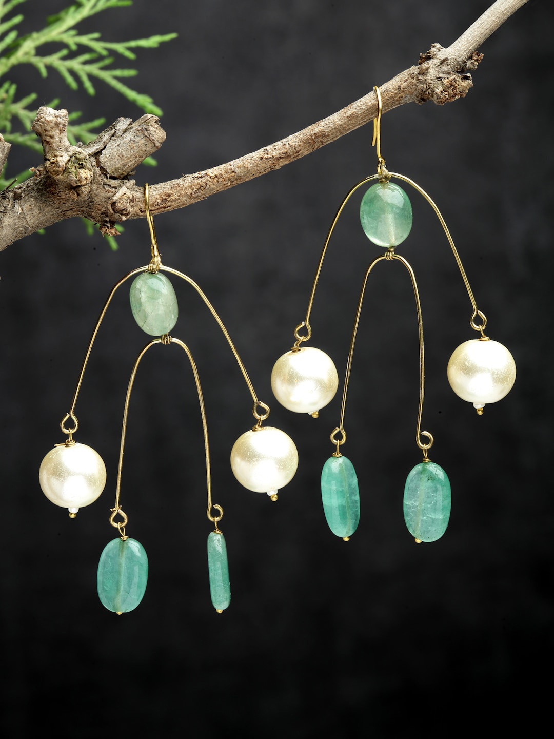 

DUGRISTYLE Green Classic Drop Earrings