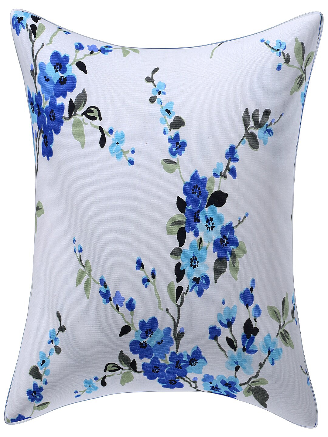 

INDHOME LIFE White & Blue Floral Square Cushion Covers