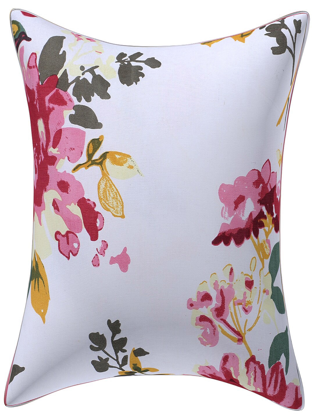 

INDHOME LIFE White & Green Floral Square Cushion Covers