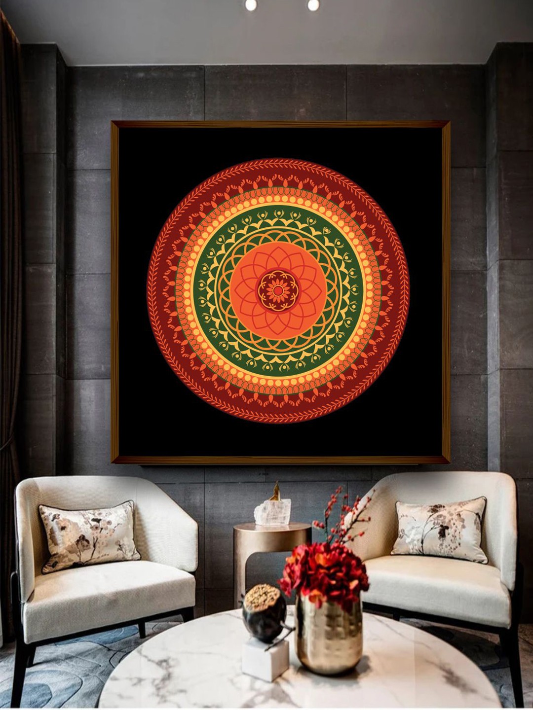 

The Art House Red & Yellow Mandala Painting Wall Art