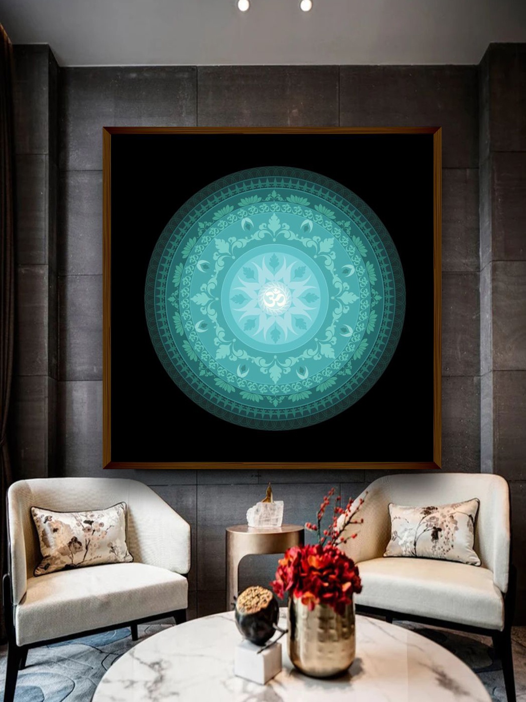 

The Art House Blue & Black Mandala Painting Wall Art, Multi