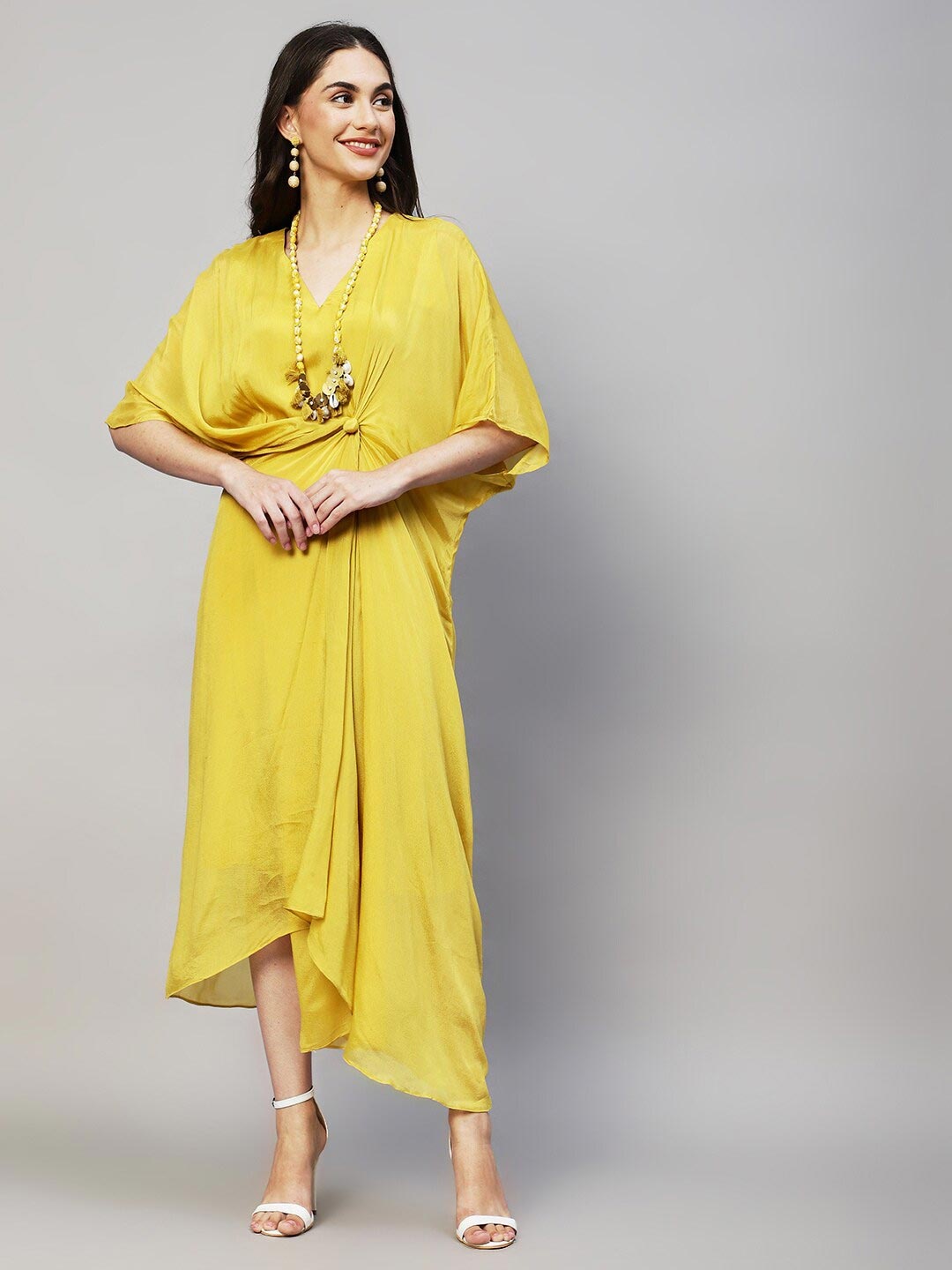 

Envy Me by FASHOR Mustard Yellow Layered Chiffon Maxi Dress