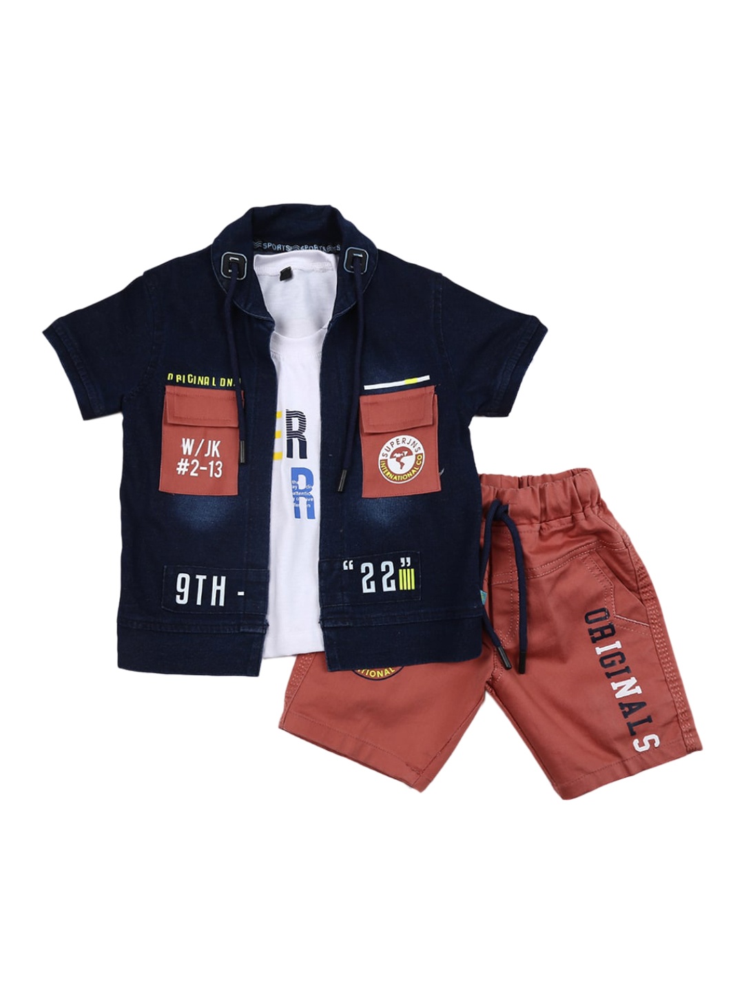 

V-Mart Unisex Kids Navy Blue Clothing Set