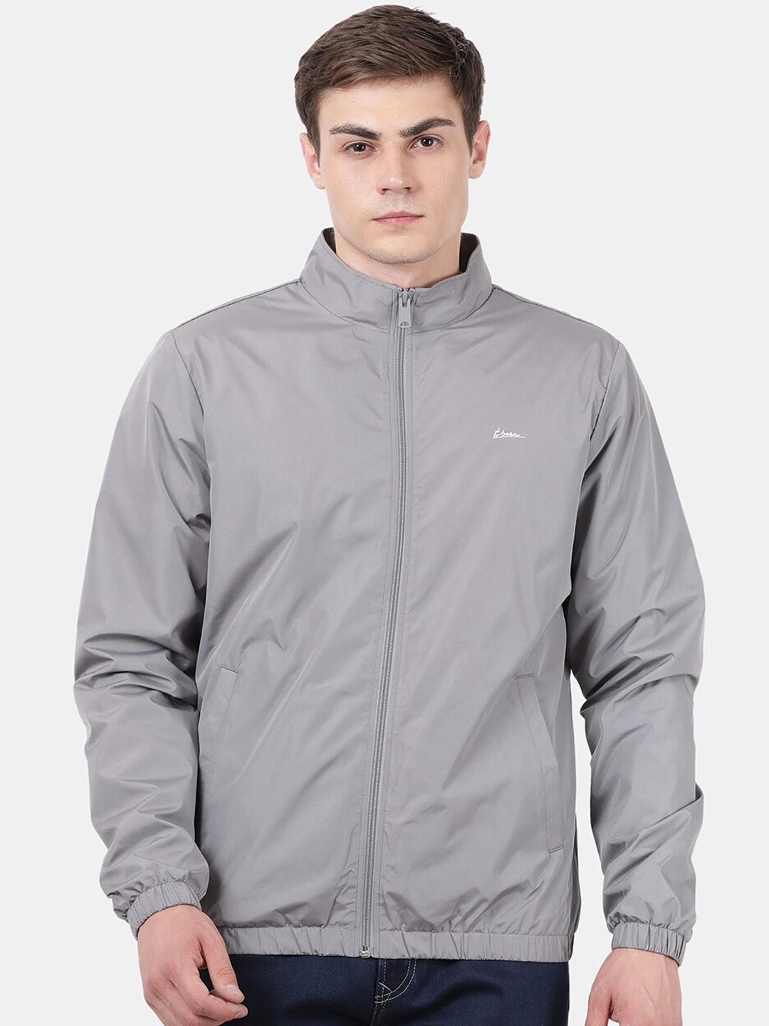 

t-base Men Grey Windcheater Sporty Jacket