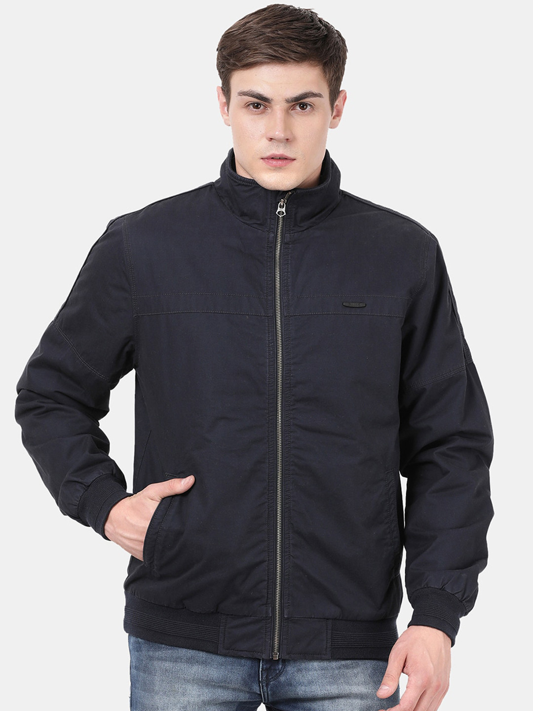 

t-base Men Blue Windcheater Bomber Jacket