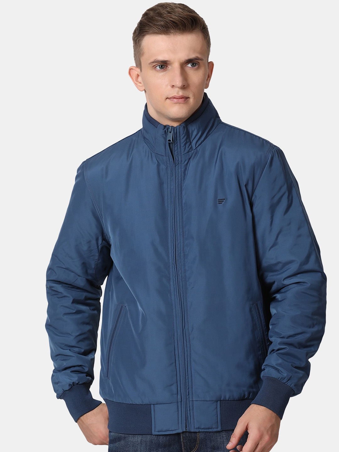 

t-base Men Blue Windcheater Bomber Jacket