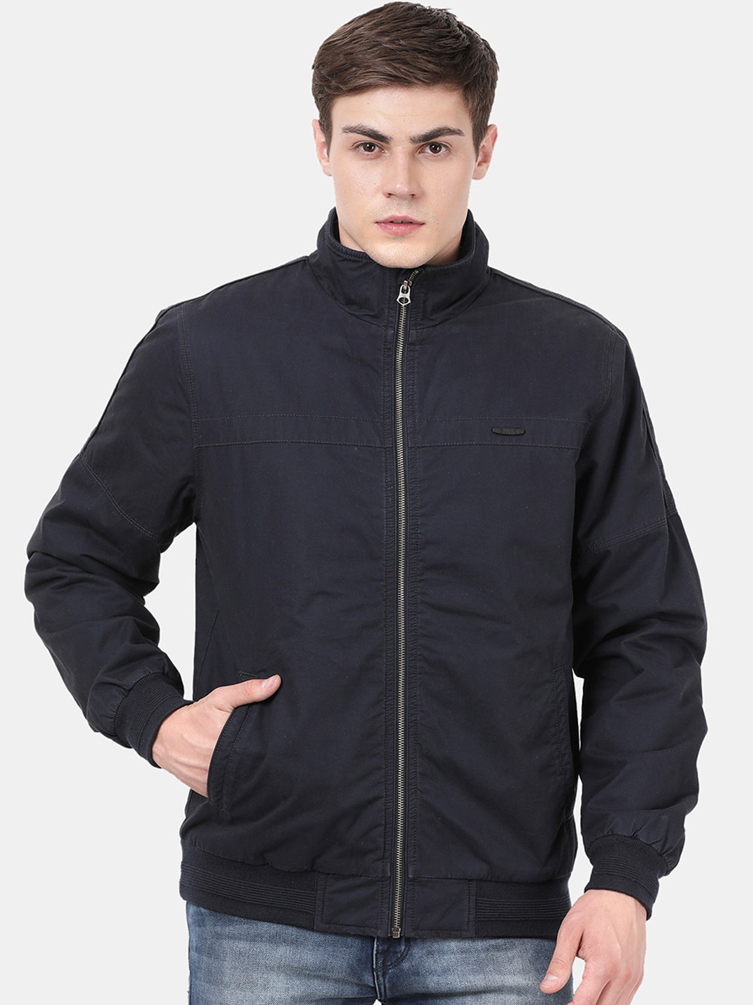 

t-base Men Blue Windcheater Bomber Jacket