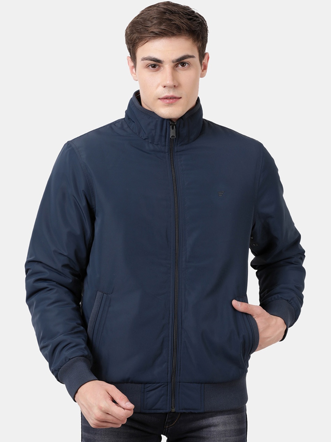 

t-base Men Blue Windcheater Padded Jacket