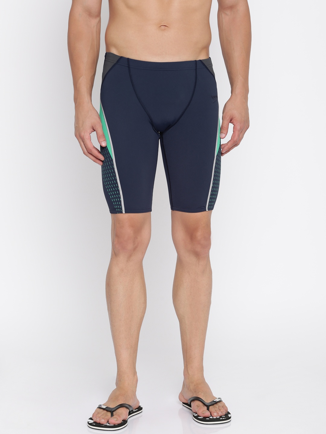 

Speedo Men Navy Printed Swim Shorts 810378B370, Navy blue
