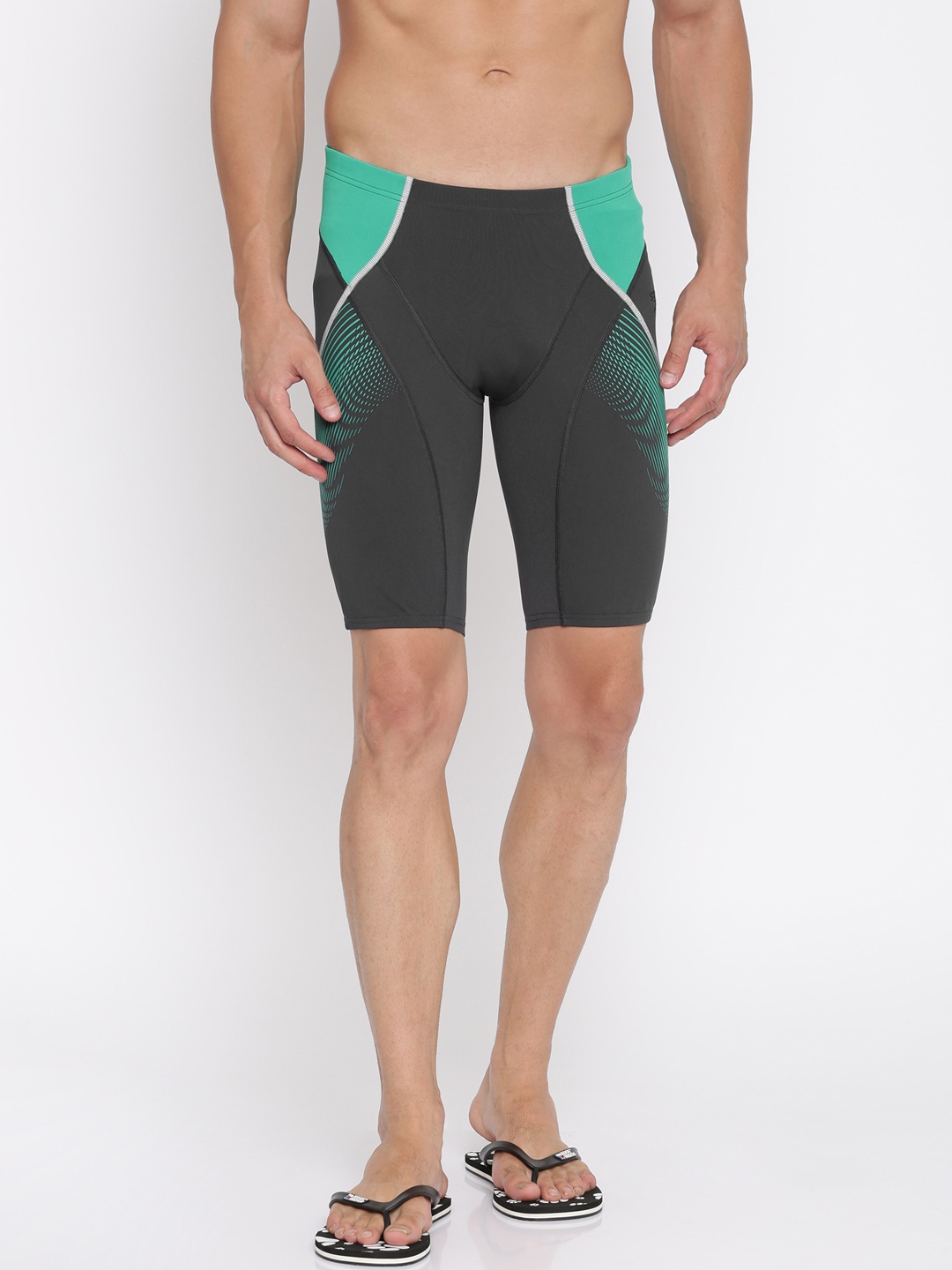 

Speedo Men Grey Printed Swim Shorts 810827B375