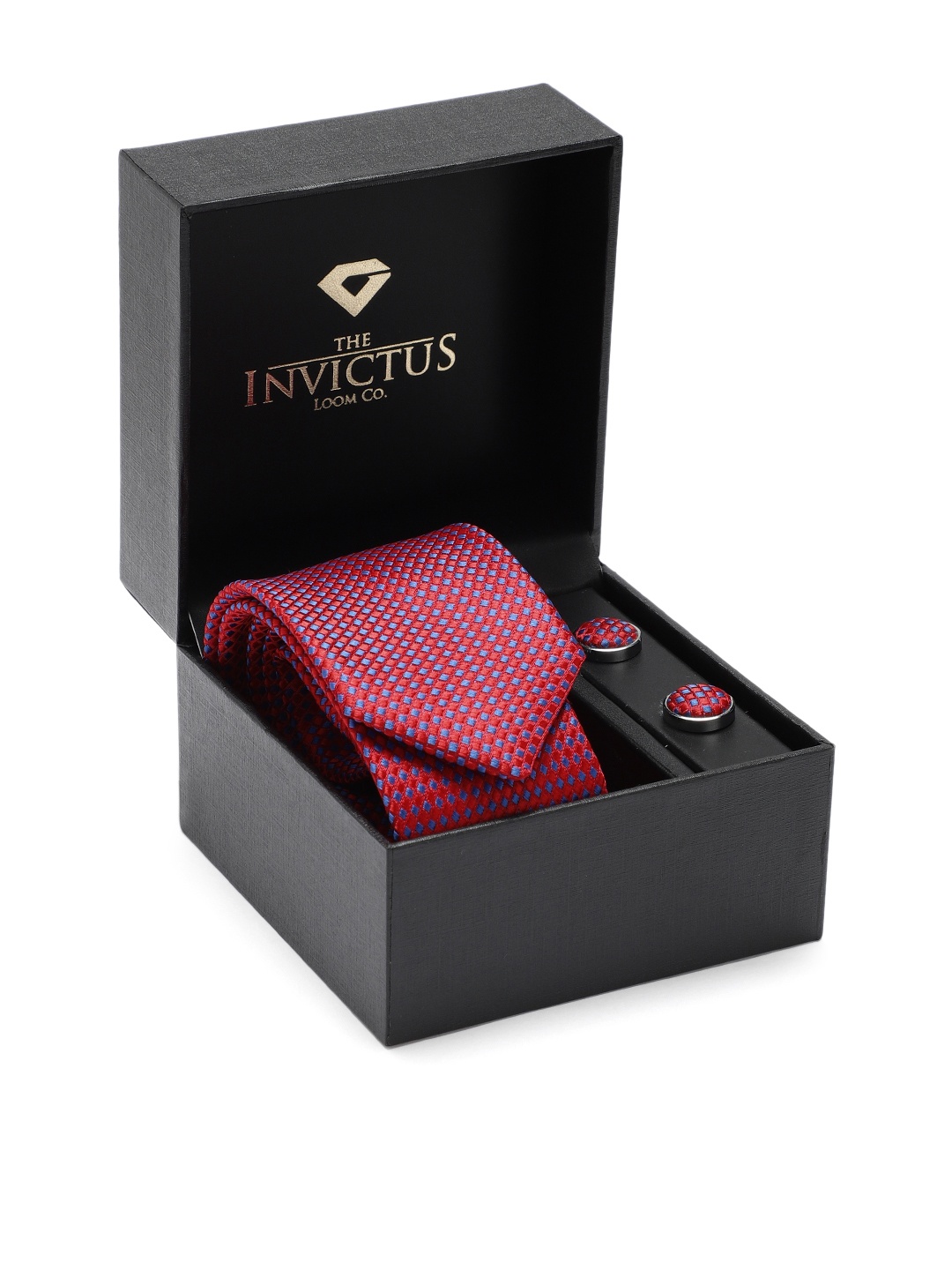 

INVICTUS Men Set Of Tie & Cufflinks, Red