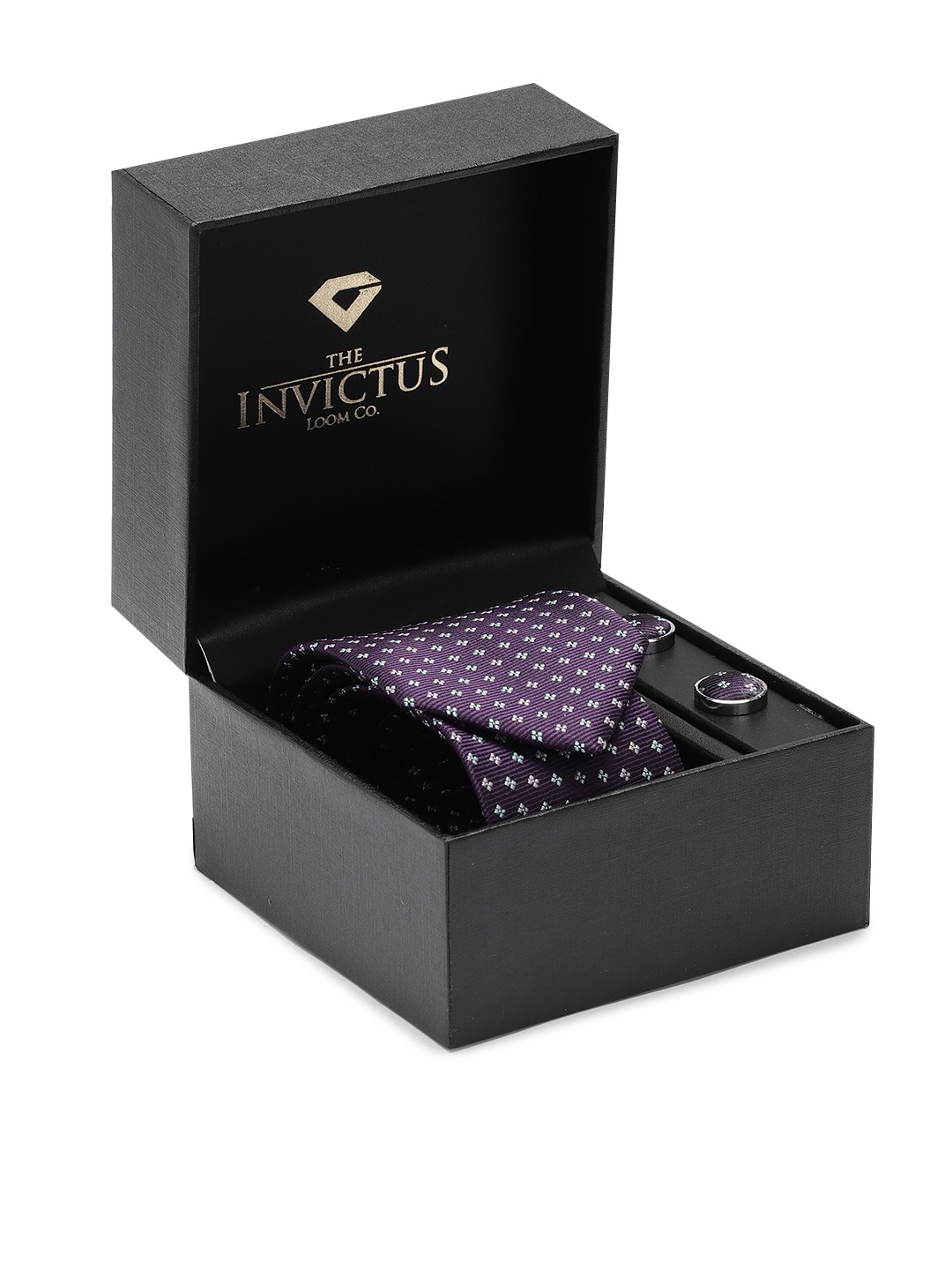 

INVICTUS Men Set Of Tie & Cufflinks, Purple