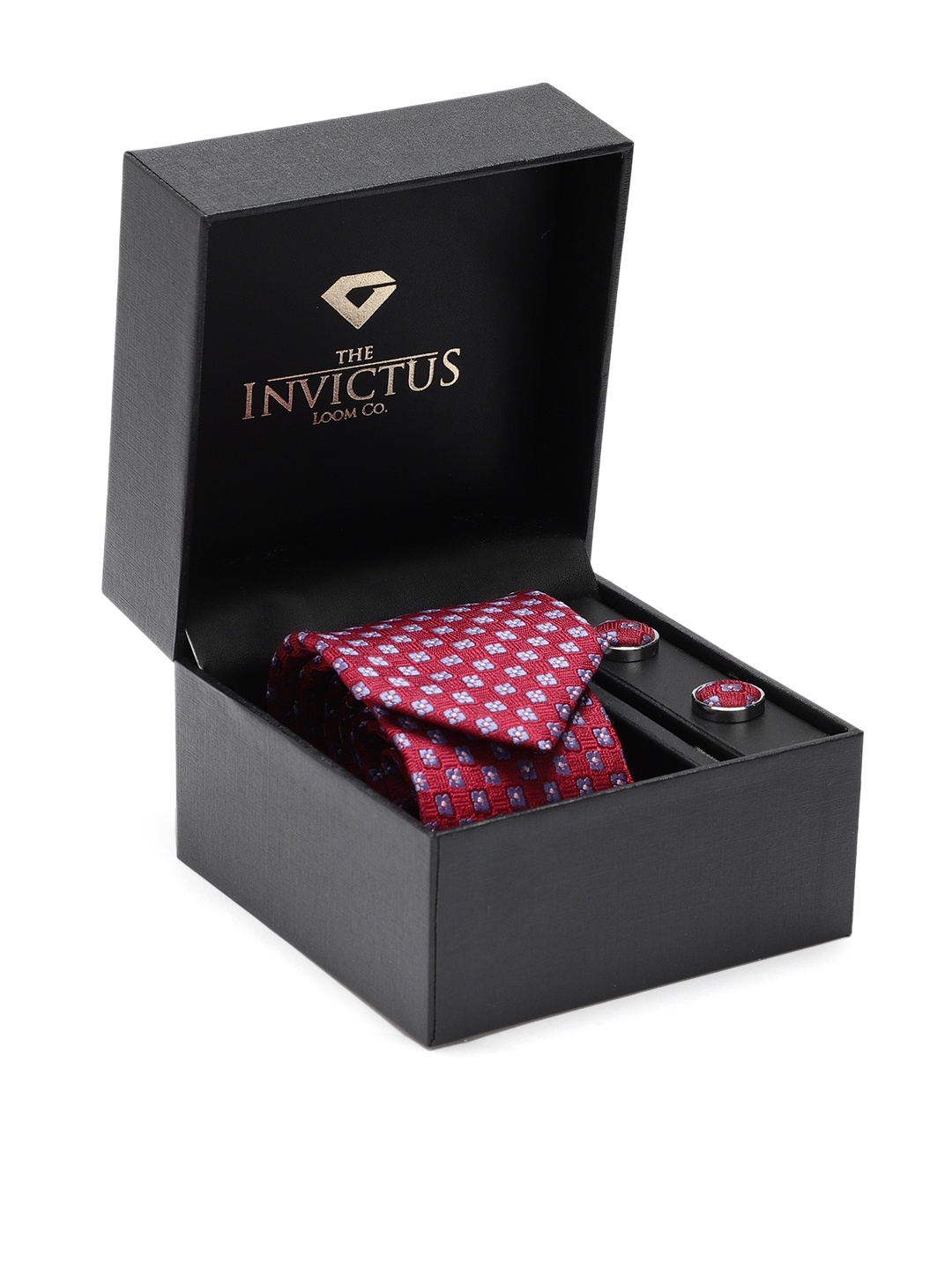 

INVICTUS Men Set Of Tie & Cufflinks, Maroon