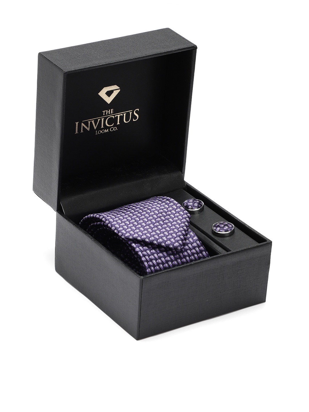 

INVICTUS Men Set Of Tie & Cufflinks, Purple