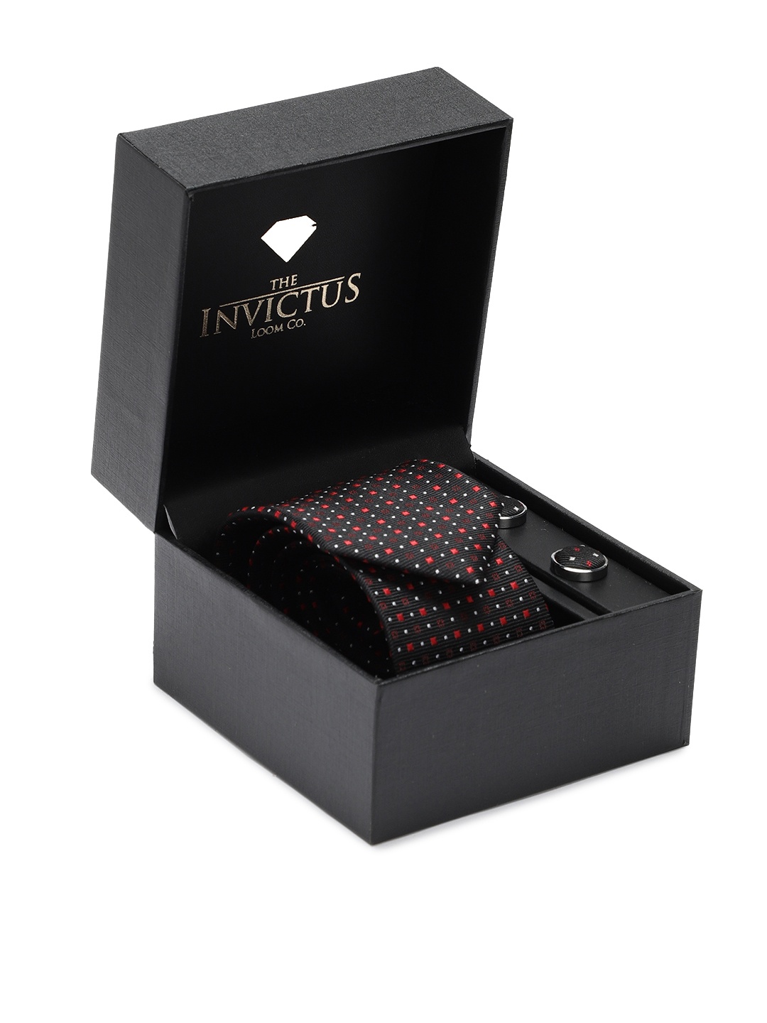 

INVICTUS Men Set Of Tie & Cufflinks, Black