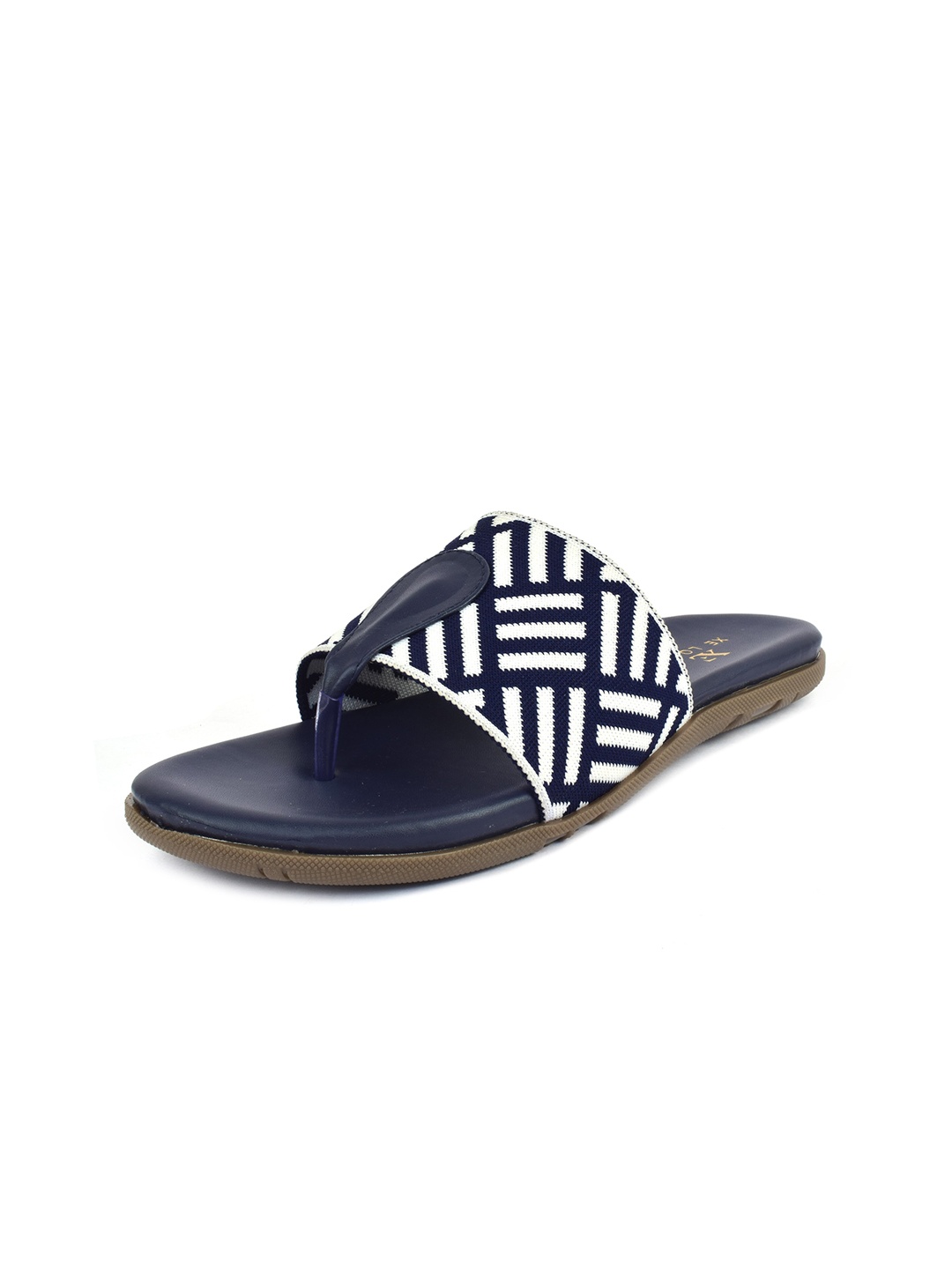 

XE Looks Women Navy Blue Striped Open toe Flats