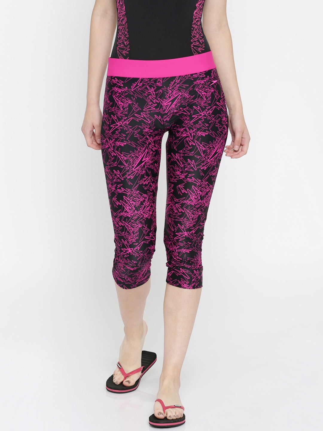 

Speedo Black & Pink Printed Swim Capris 8PSF04B388