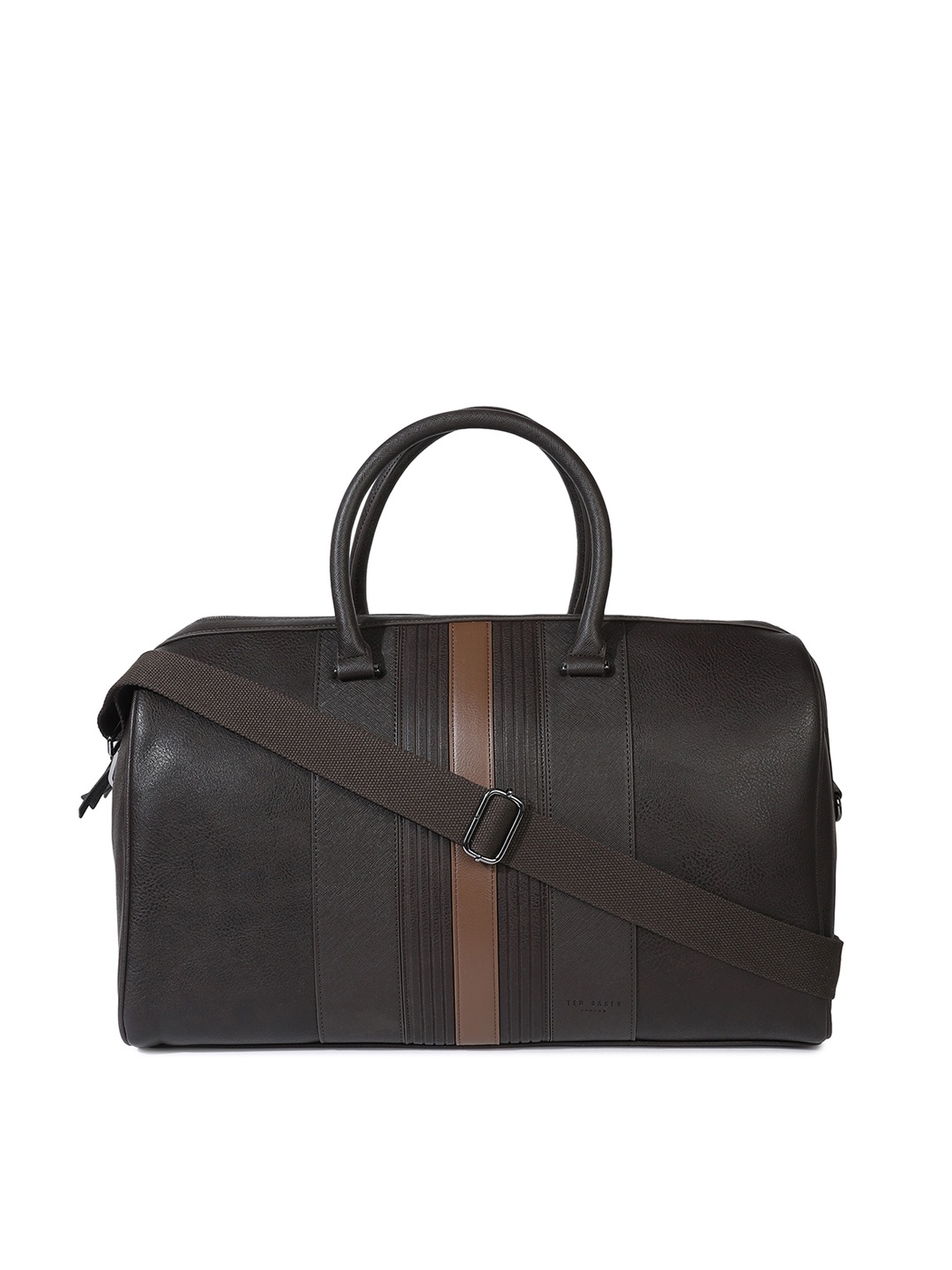 

Ted Baker Men Brown Striped Duffel Bag