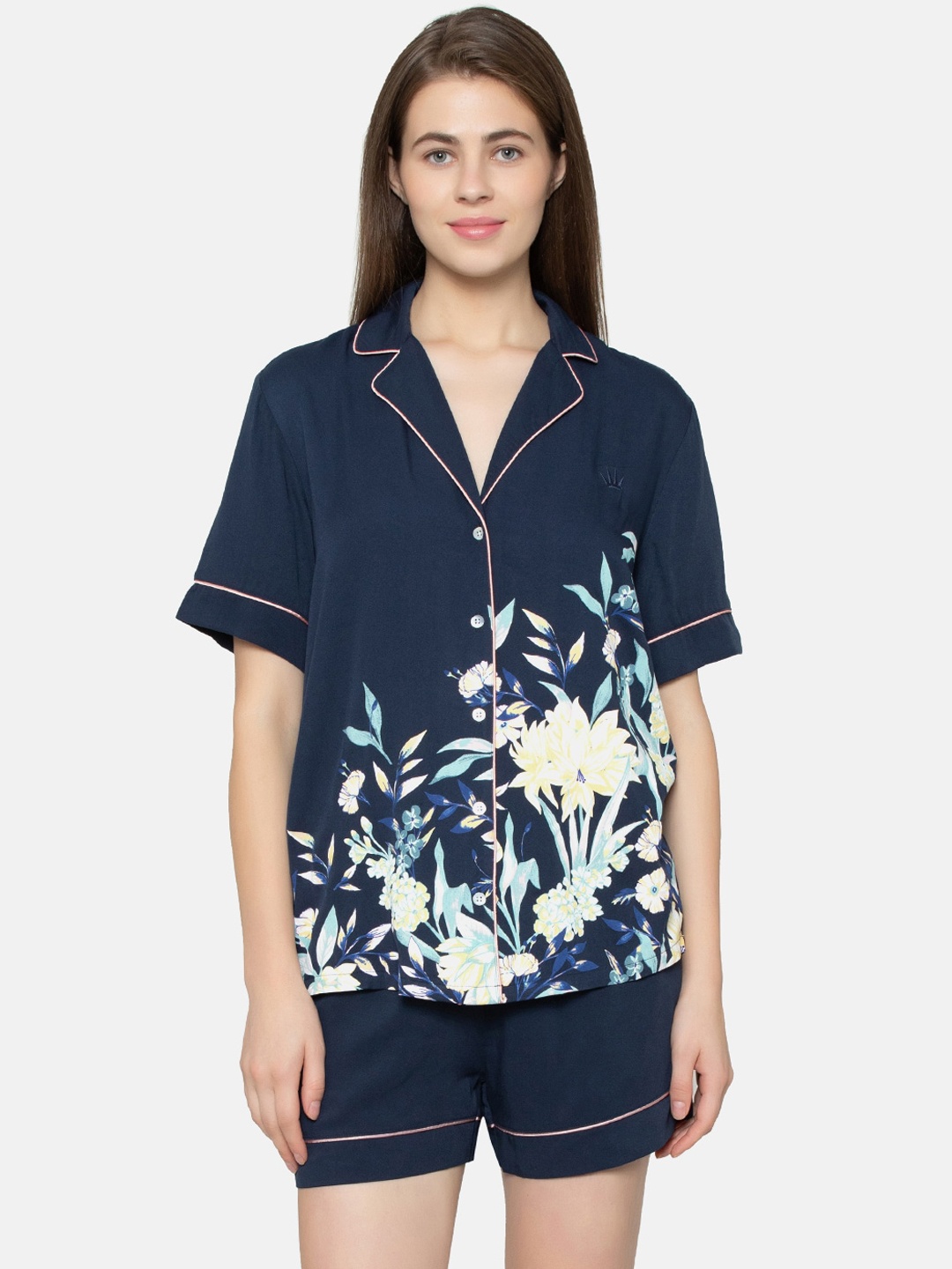 

Triumph Women Blue Floral Printed Lounge Shirt