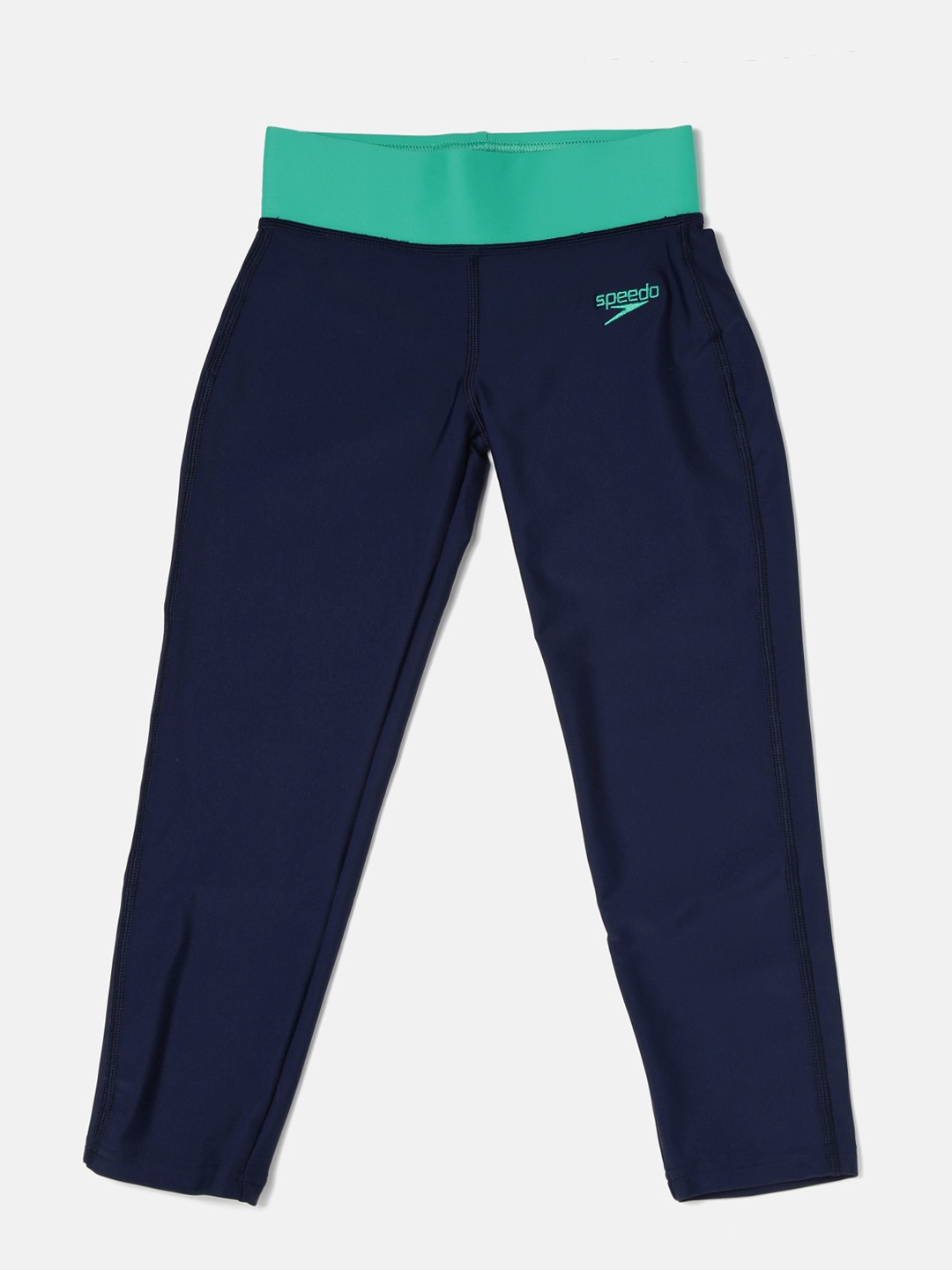 

Speedo Girls Navy & Sea Green Swim Capris 8PSG03B369, Navy blue