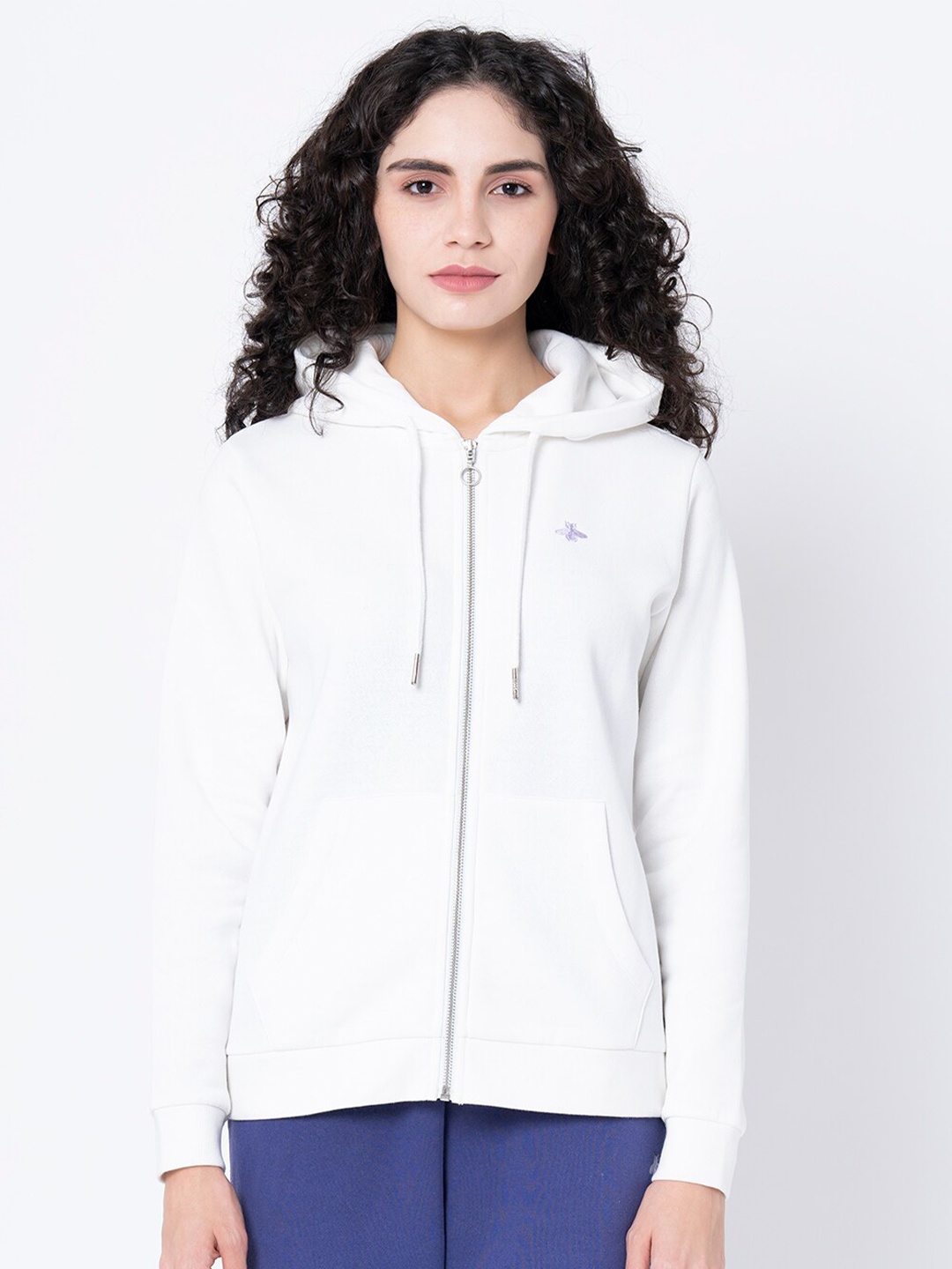 

Mode by Red Tape Women Off White Hooded Sweatshirt