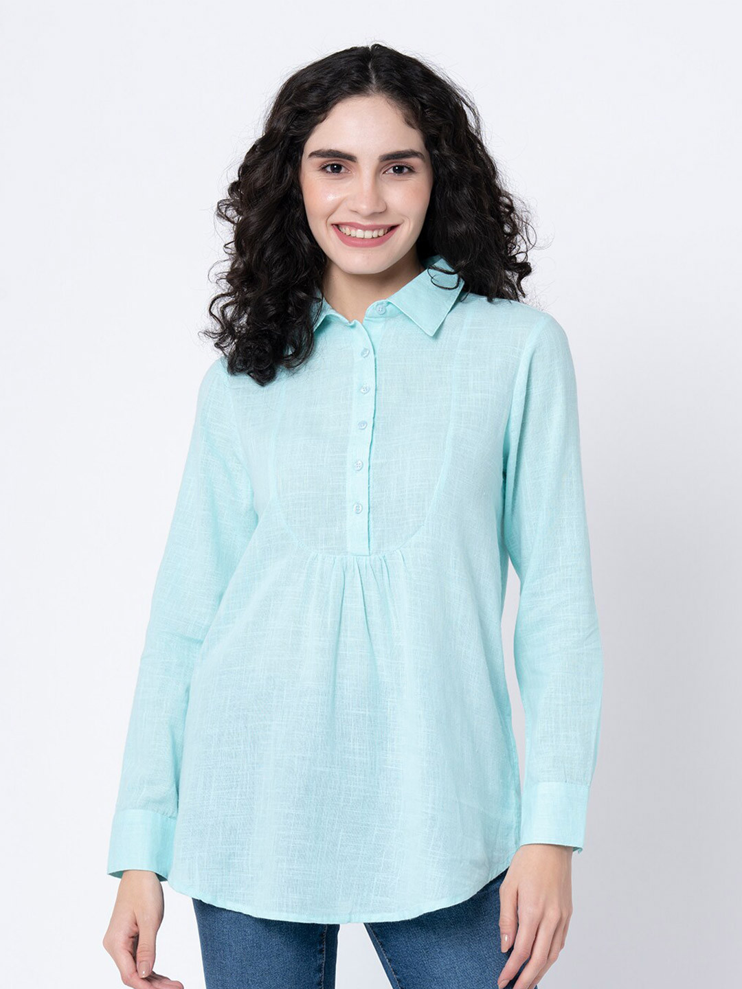 

Mode by Red Tape Blue Shirt Style Top