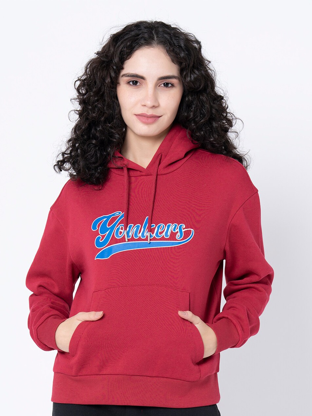 

Mode by Red Tape Women Red Printed Hooded Sweatshirt