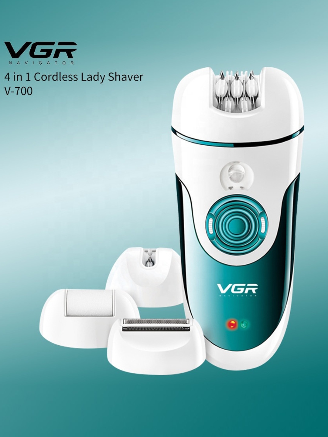 

VGR 4-in-1 Epilator & Shaver With Callus Remover, White