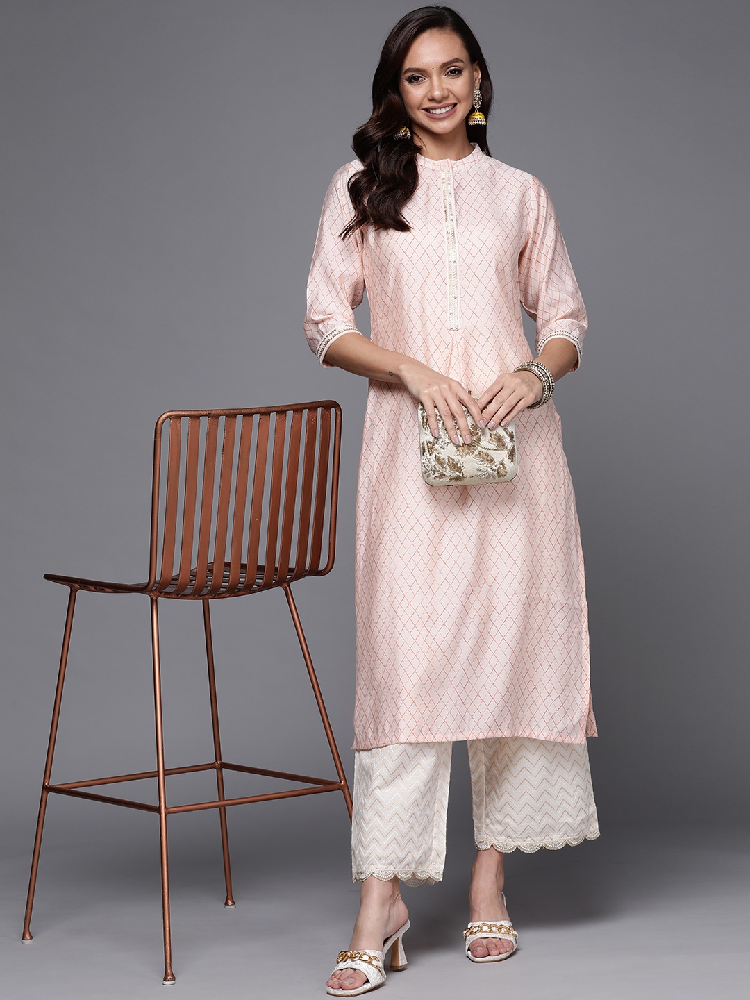 

Libas Women Peach-Coloured Printed Kurta