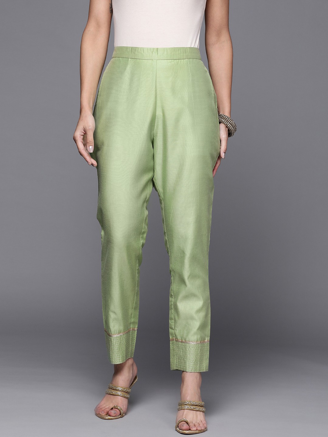 

Libas Women Green Slim Fit Trousers