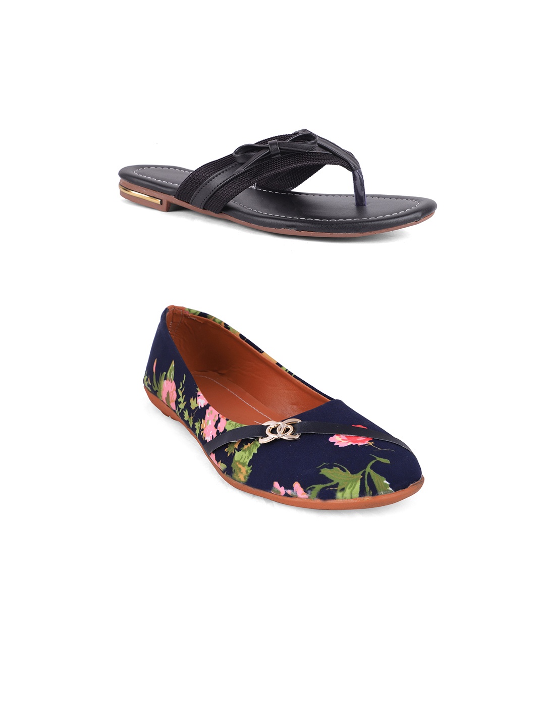

FABBMATE Women Multicoloured Bows Flats, Multi