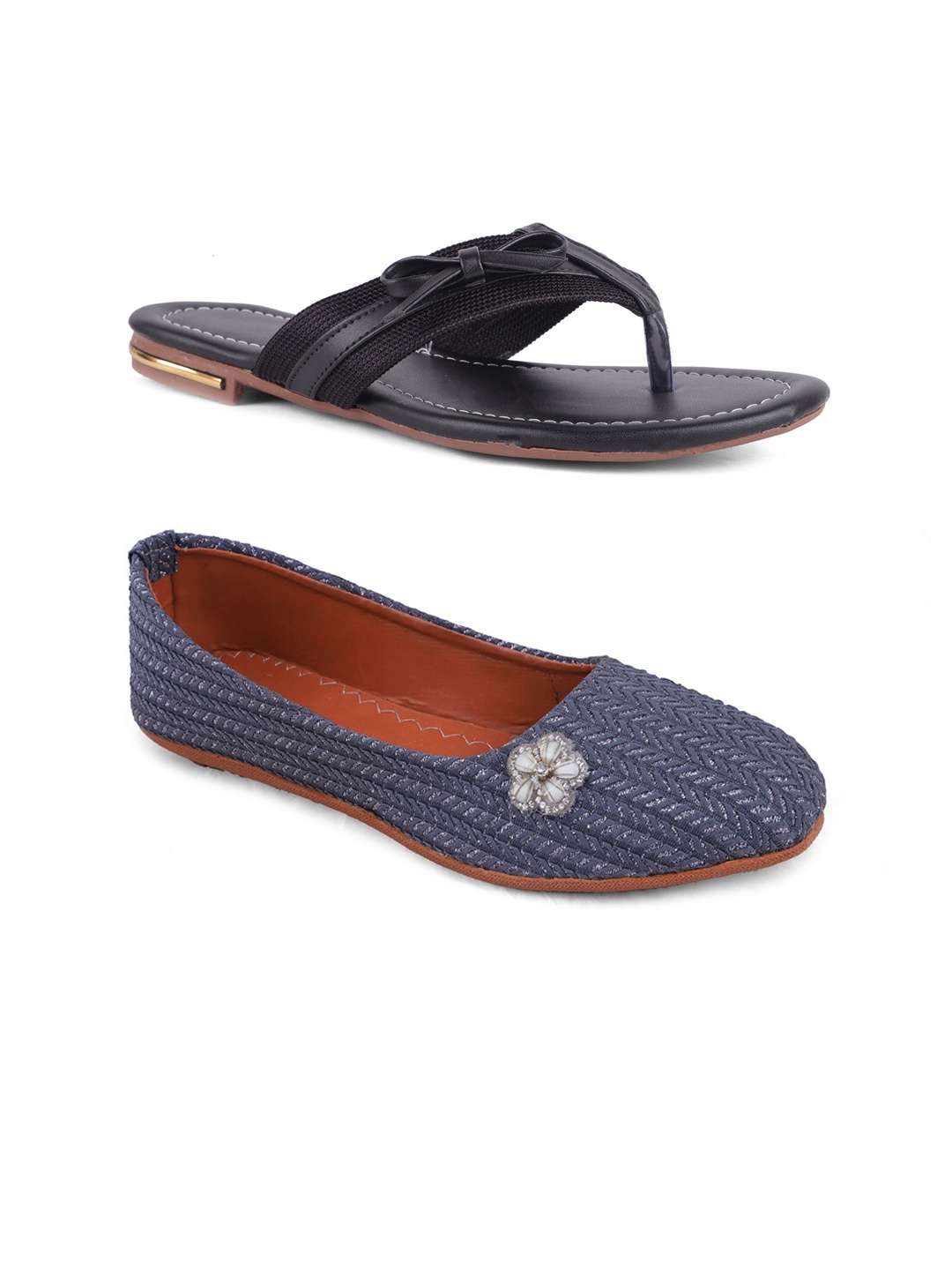 

FABBMATE Women Multicoloured Bows Flats, Multi