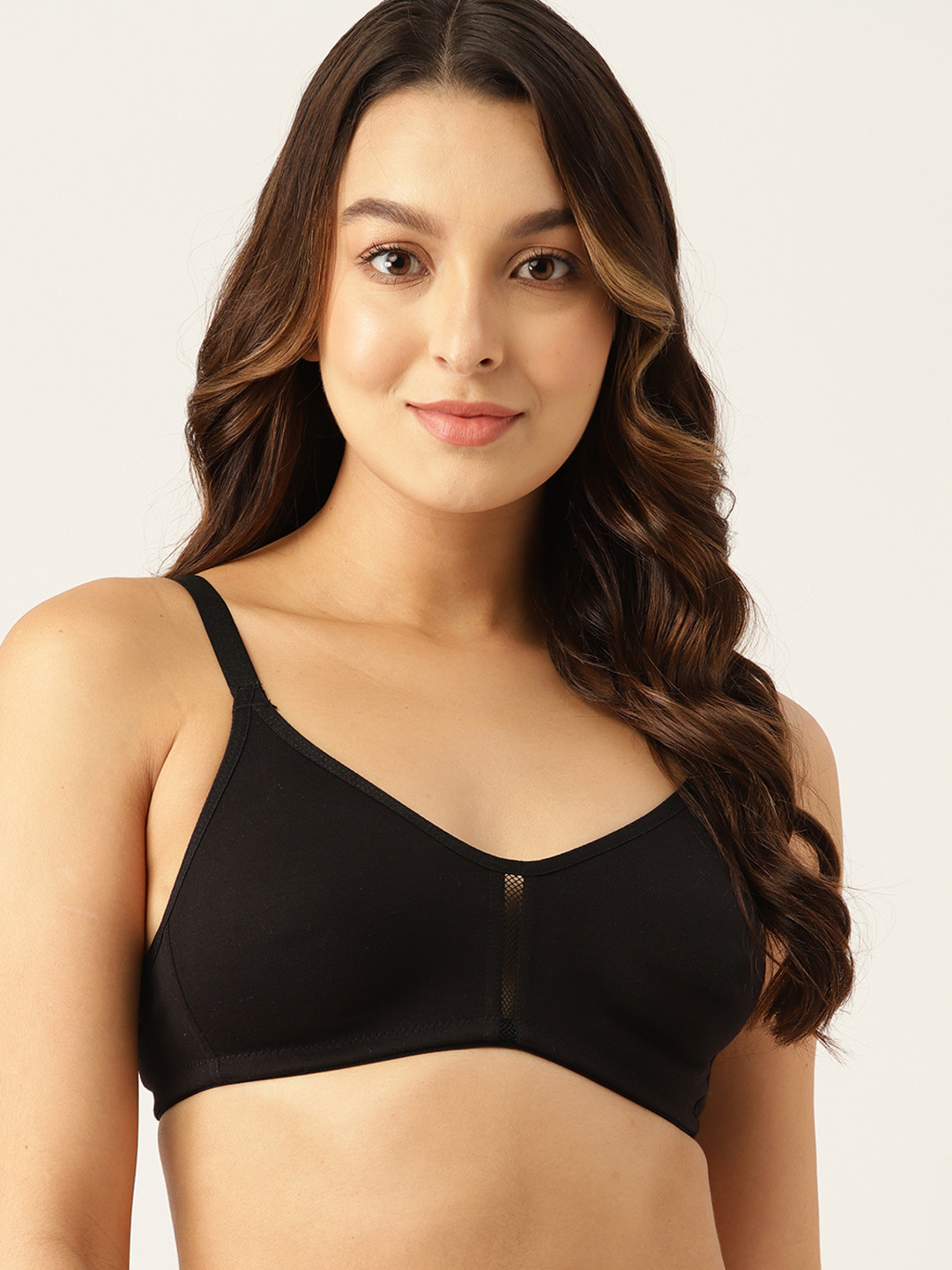 

Dressberrys Medium Coverage Center Net Everyday & All Day Comfort Bra DB-BI-CN-403B, Black