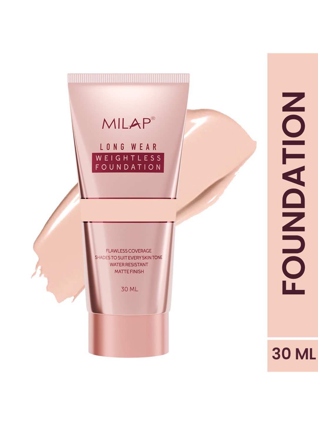 

MILAP Long Wear Weightless Foundation Classic Ivory - 30ml, Pink