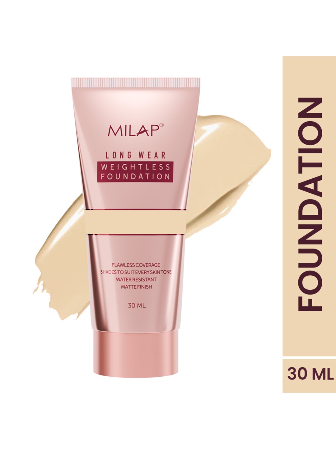 

MILAP Long Wear Weightless Foundation ,Buff Beige - 30ml, Pink