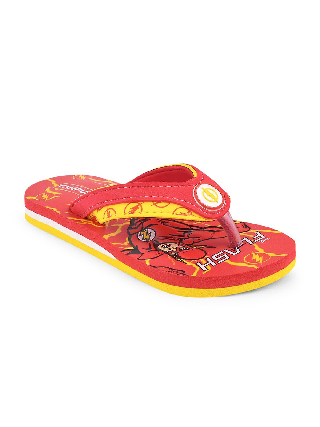 

Campus Unisex Kids Red & Yellow Printed Rubber Sliders