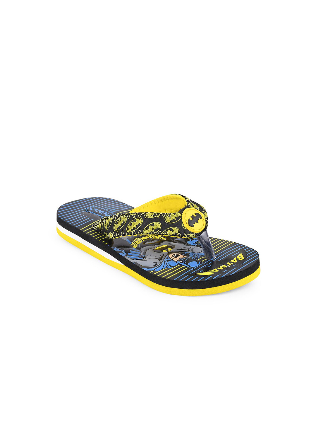 

Campus Unisex Kids Black & Mustard Printed Rubber Thong Flip-Flops