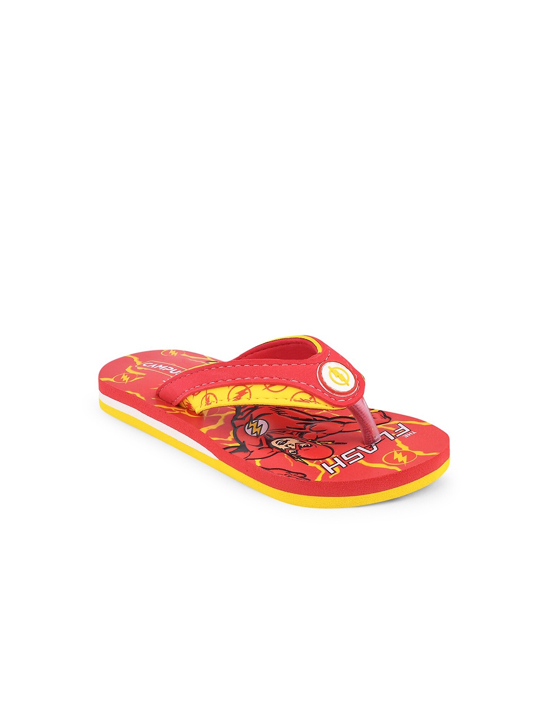 

Campus Unisex Kids Red & Mustard Printed Rubber Thong Flip-Flops